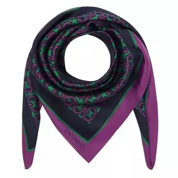 Платок Coccinelle Monogram, фиолетовый/зеленый