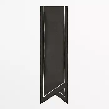Платок Massimo Dutti 100% Silk, коричневый