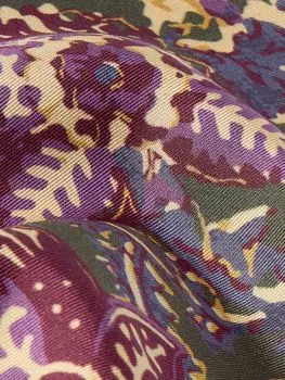 Платок-паше из шелка и твила с цветочным принтом Charleston FAVOURBROOK, зеленый