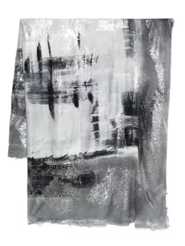 Платок с абстрактным принтом Avant Toi, серый