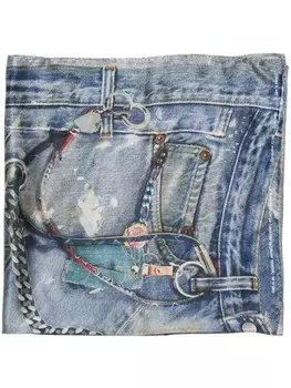 Платок с джинсовым принтом Acne Studios, синий