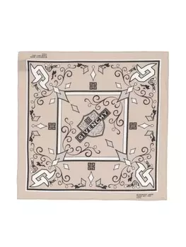 Платок с графичным принтом Givenchy, коричневый