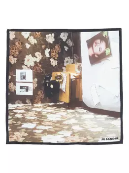 Платок с принтом Jil Sander, коричневый