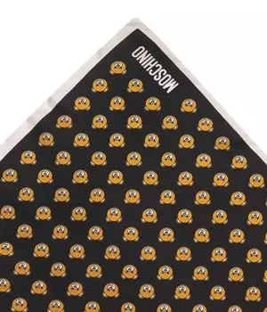 Платок женский Moschino шелковый с принтом медведя, мультиколор