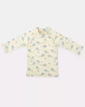 Плавательная рубашка с длинным рукавом и принтом кита для мальчика Tutto Piccolo, жёлтый