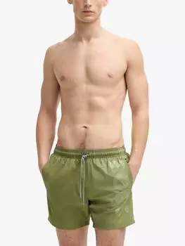 Плавательные шорты с контрастным логотипом HUGO BOSS, цвет Medium Green