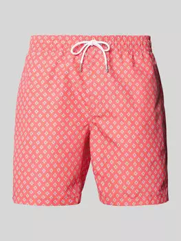 Плавательные шорты с рисунком по всей поверхности Mango, светло-красный