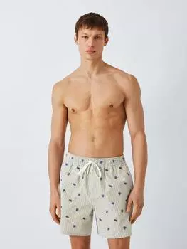 Плавательные шорты с вышивкой черепахи seersucker John Lewis, зеленый/разноцветный