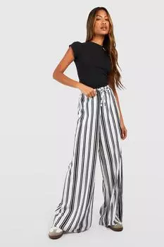 Плавающие брюки в широкие полоски Boohoo, черный