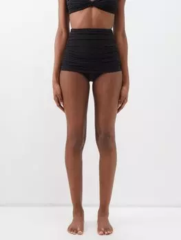 Плавки бикини bill со сборками и высокой посадкой Norma Kamali, черный