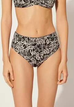 Плавки бикини Calzedonia, цвет schwarz botanic black and white