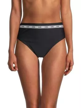 Плавки бикини Cheeky Karl Lagerfeld Paris с завышенной талией, черный