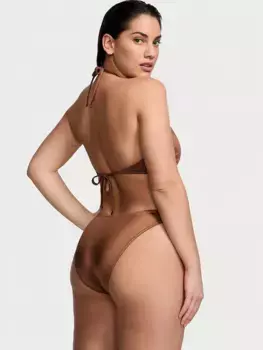 Плавки бикини Cheeky с высоким вырезом и цепочкой Victoria'S Secret Swim, цвет Caramel