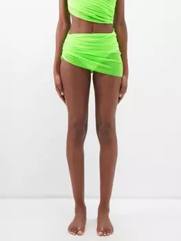 Плавки бикини diana со сборками и накладками Norma Kamali, зеленый