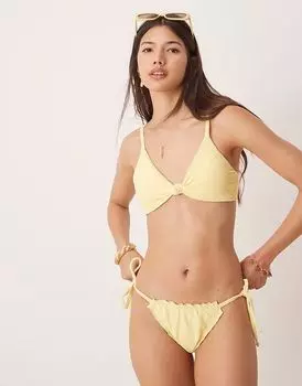 Плавки бикини Dippin Daisys с завязками по бокам нежно-желтого цвета