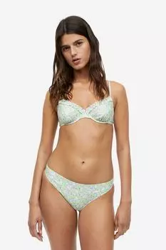 Плавки бикини H&M, светло-зеленый/цветочный