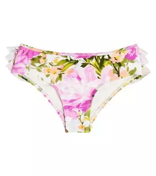 Плавки бикини Halcyon с цветочным принтом Zimmermann Kids, разноцветный