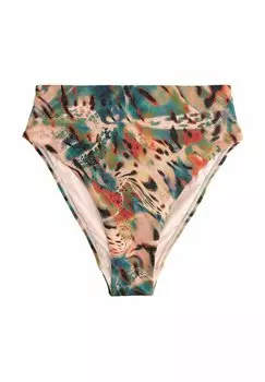Плавки бикини HIGH WAIST LEG TUMMY CONTROL Next, цвет Teal Pink Metallic Animal
