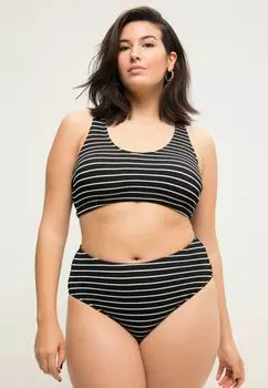 Плавки бикини High Waist Ringel Stretch Struktur Studio Untold, черные