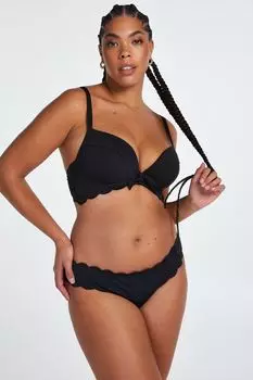 Плавки бикини Hunkemller Rio черного цвета с волнистой отделкой Hunkemoller, черный