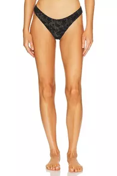 Плавки бикини из бархатной сетки с начесом и розами Weworewhat, черный