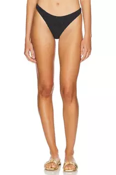 Плавки бикини из металлизированного жаккарда Patbo, черный