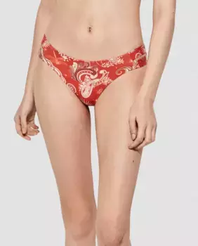 Плавки бикини из принтованной ткани с разрезами по бокам Gisela, мультиколор