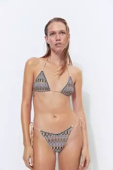 Плавки бикини крючком с завязками по бокам South Beach, бежевый