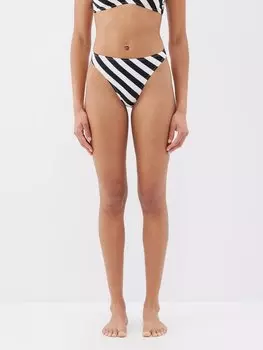 Плавки бикини luca в полоску Norma Kamali, черный