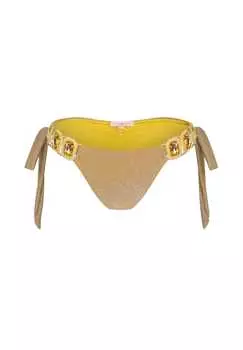 Плавки бикини Lumiere Boujee с эффектом оборки сзади Moda Minx, золотой