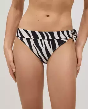 Плавки бикини миди с бантом и принтом зебры Ysabel Mora, мультиколор