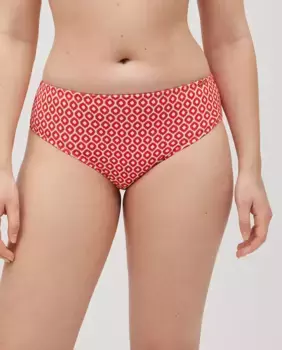 Плавки бикини миди с принтом из ткани пике Ysabel Mora, мультиколор