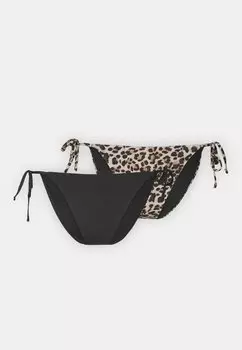 Плавки бикини Onlmarseille Tie Brief 2 Pack ONLY, черный однотонный/натуральный