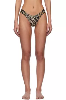 Плавки бикини с коричнево-черным узором Greca Versace Underwear