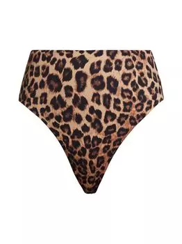 Плавки бикини с леопардовым принтом и хорошей талией GOOD AMERICAN