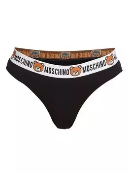 Плавки бикини с логотипом и медведем Moschino, черный