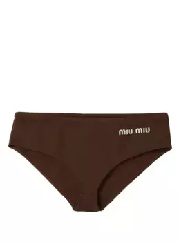 Плавки бикини с логотипом MIU MIU, коричневый