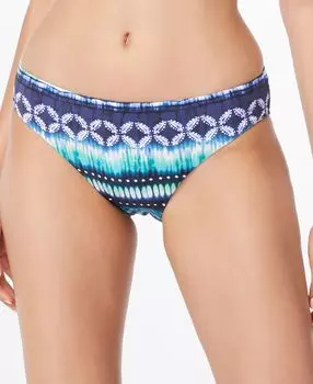 Плавки бикини с принтом и сборками на спине Bleu by Rod Beattie, темно-синий