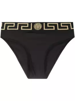 Плавки бикини с узором Greca VERSACE, черный