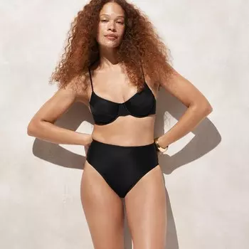 Плавки бикини с высокой посадкой J.Crew, черный