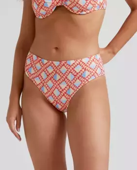 Плавки бикини с высокой посадкой Mohawk со структурой и подкладкой Robin Collection, мультиколор