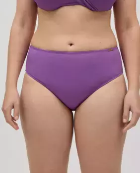 Плавки бикини с высокой талией из гладкой ткани микропике Ysabel Mora, сиреневый