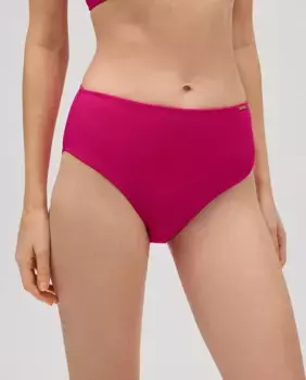 Плавки бикини с высокой талией из ткани пике с однотонным принтом Ysabel Mora, розовый