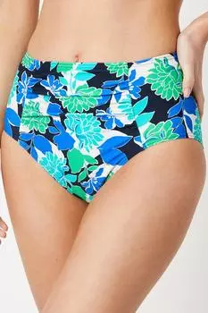 Плавки бикини с завышенной талией и контролем живота Bold Blooms Debenhams, мультиколор