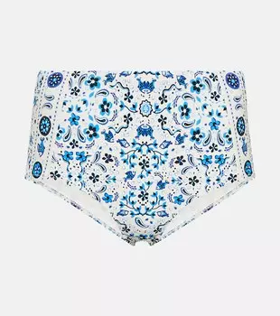 Плавки бикини с завышенной талией и принтом TORY BURCH, разноцветный