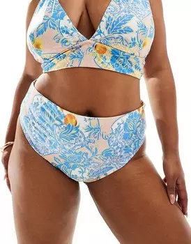 Плавки бикини с завышенной талией и завышенной талией ASOS DESIGN Curve Hailey