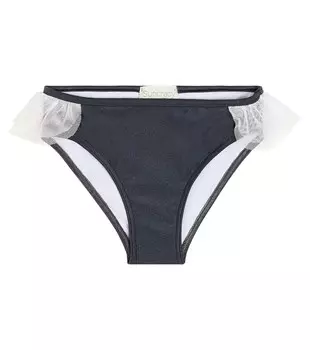 Плавки бикини Saladeta с отделкой из тюля Suncracy, синий