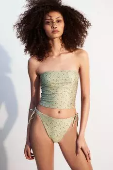 Плавки бикини со стрингами на завязках H&M, зеленый