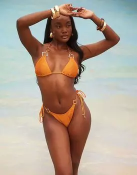 Плавки бикини South Beach с завязками по бокам, медного цвета