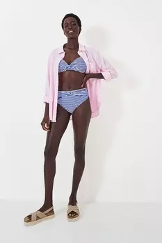 Плавки бикини стандартного размера из полиэстера с синей полоской Crew Clothing Company, синий